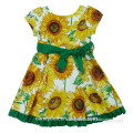 Wholesale baby girl clothing little girls casual sunflower cotton summer dresses